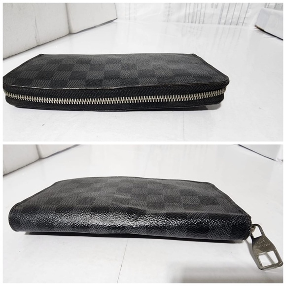 Authentic LOUIS VUITTON Damier Graphite Canvas Zippy Organizer Wallet Black/Grey - Picture 5 of 12